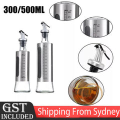 Glass Oil Dispenser Spout Olive Vinegar Pourer Stainless Steel Kitchen Bottle AU