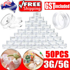 50Pcs Mini Sample Bottle Cosmetic Makeup Jar Pot Face Cream Lip Balm Container