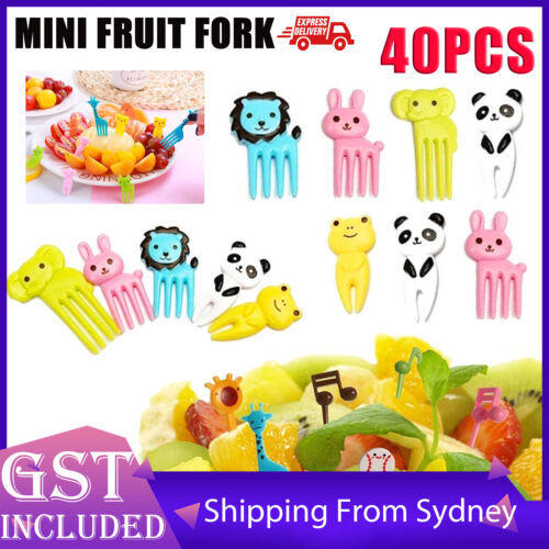 40/60 Pcs Mini Kids Animal Food Fruit Picks Forks Lunch Box Accessory Decor Tool