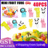 40/60 Pcs Mini Kids Animal Food Fruit Picks Forks Lunch Box Accessory Decor Tool