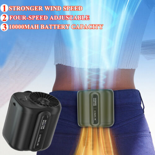 Outdoor Rechargeable Powerful Personal Body Fans Belt Waist Clip Fan