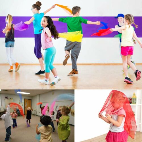 27pcs Gradient Juggling Silk Dance Magic Tricks Dancing Props Scarves Chiffon AU