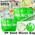 5pcs Hand Woven Green Handbags Waterproof Eco-Friendly Shopping Tote Bags AU