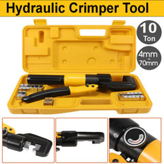 10 Ton Dies 4mm-70mm Hydraulic Wire Crimper Terminal Wire Lug Crimping Tools Kit