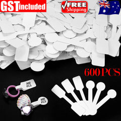 600PCS White Jewellry Ring Jewelry Tag Sticker Self Adhesive Pendant Price Label