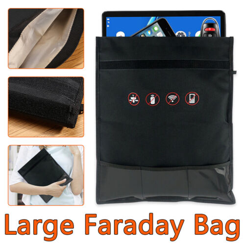 Large Faraday Bag RFID Signal Blocking Shielding Pouch Cell Wallet Phone Blocker