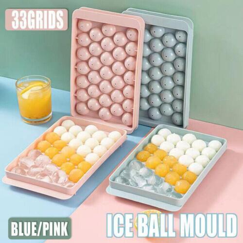 33 Grid Ice Cube Mold with Lid Round Ice Ball Maker for Home Kitchen Drinks AU