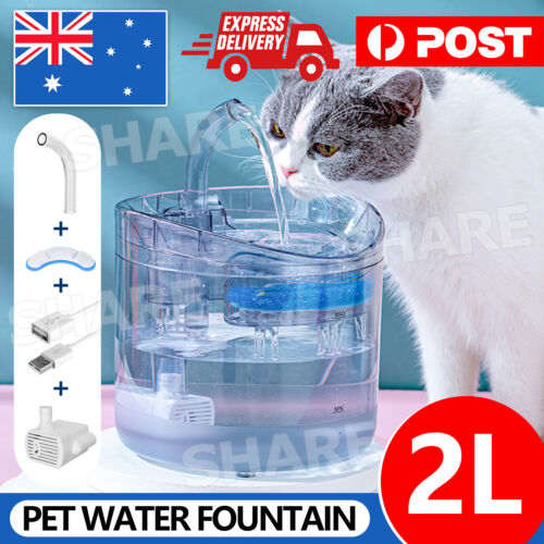 Electric Pet Water Fountain Automatic Sensor Dog Cat Drinking Dispenser +Filter