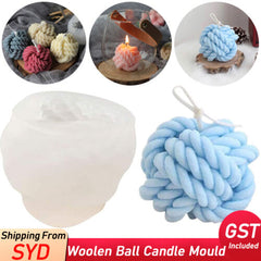 DIY Candles Mould Woolen Ball Wax Candle Mold Aromatherapy 3D Silicone Moulds AU