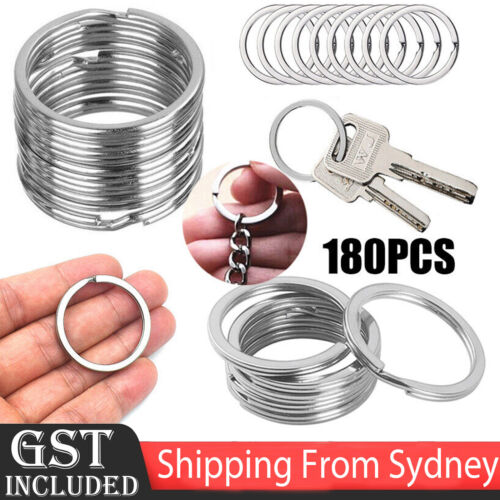 180PCS 25mm Stainless Steel Key Holder Split Scuba Rings Keyring Keychain Keyfob