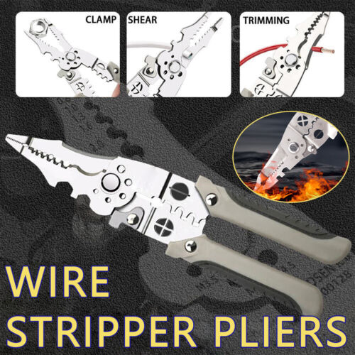 Wire Stripper Pliers Multifunctional Electric Cable Stripper Crimper Cutter DIY