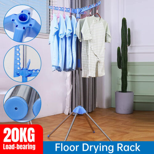 Triangle coat and hat rack indoor drying stand simple foldable household hanger