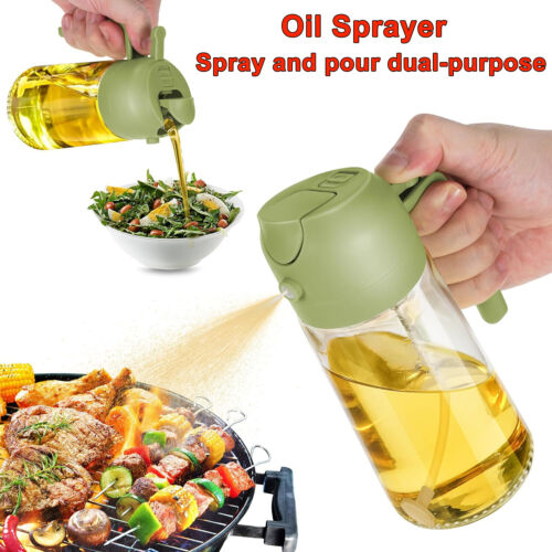 2PCS 2 In 1 Oil Sprayer Dispenser Cooking Baking BBQ Spray Bottle Kitchen Tool