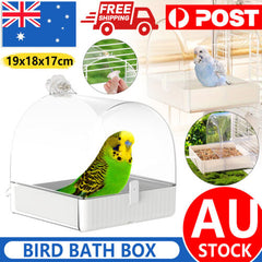 Bird Water Bath Tub For Pet Cage Hanging Bowl Parrot Birdbath Pet Cleaning