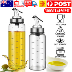 2pcs 300/+450ml Olive Oil Vinegar Dispenser Pourer Glass Bottle Kitchen Tools