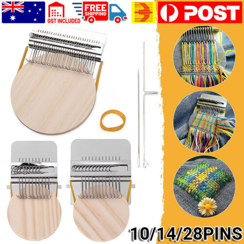 Mini Loom Speedweve Weave Tool 10/14/28 Hooks Darning Machine Tool Handmade AU