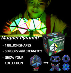 Magnet Pyramid Glow Transforms Glowing Design Fidget Sensory Toy Spinner