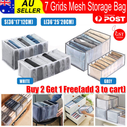 7 Grids Clothes Storage Bag Jeans Pants Drawer Organizer Divider Boxes Foldable