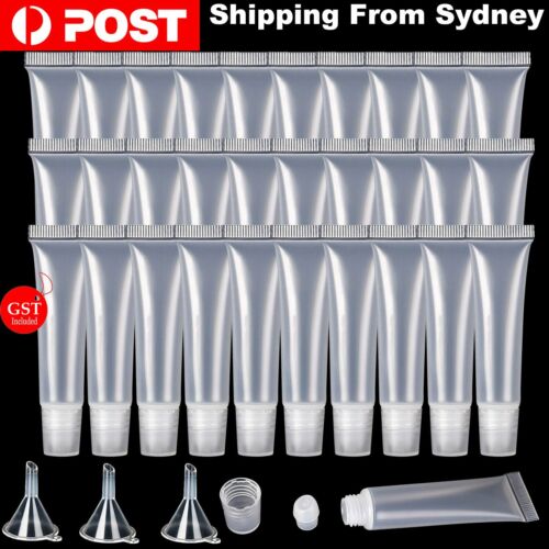 50PCS 10ml Empty Tubes Lip Gloss Balm Sunscreen Cream Clear Cosmetic Containers