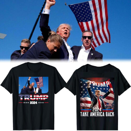 Trump T-Shirt Shot T Shirt Top Donald Trump 2024 Never Surrender Shooting Fight