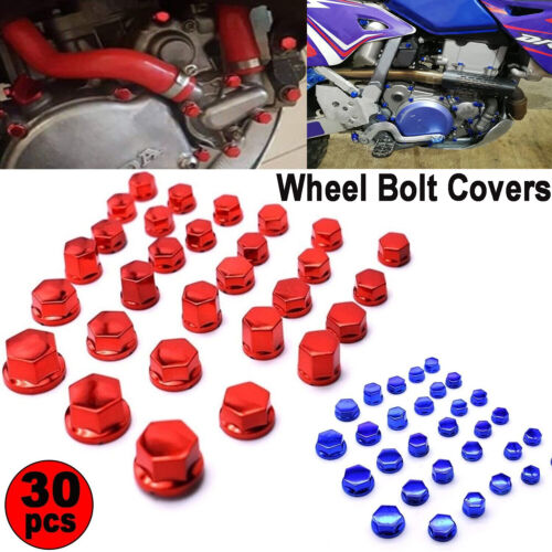 30PCS Wheel Nut Bolt Cover Cap Hub Hexagon Screw Cap Universal Motorcycle Socket