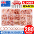 280PCS 12 Sizes Solid Copper Washers Sump Plug Seal Set Assorted Kit with Box AU