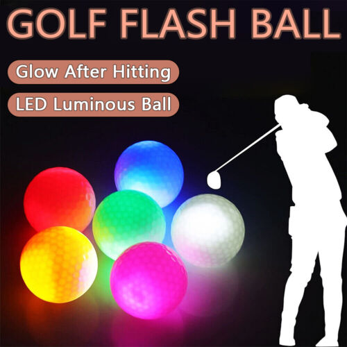 6x Luminous Night Golf Balls LED Light Up In The Dark Bright Reusable Long Glow