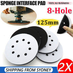2PCS 8-Hole Soft Sponge Interface Pad for Sanding Pads and Hook 5 Inch(125MM) AU
