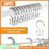 24X Shower Curtain Hooks Rings Rust-Resistant Metal Double Glide Shower Hooks