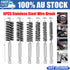 Stainless Steel Wire Brush Bore Cleaning Brush 1/4" Shank For Drill Power Tool