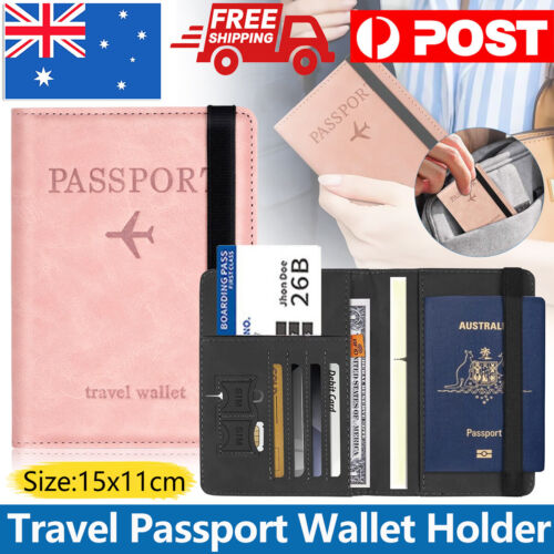 Slim Leather Travel Passport Wallet Holder RFID Blocking ID Card Case Cover
