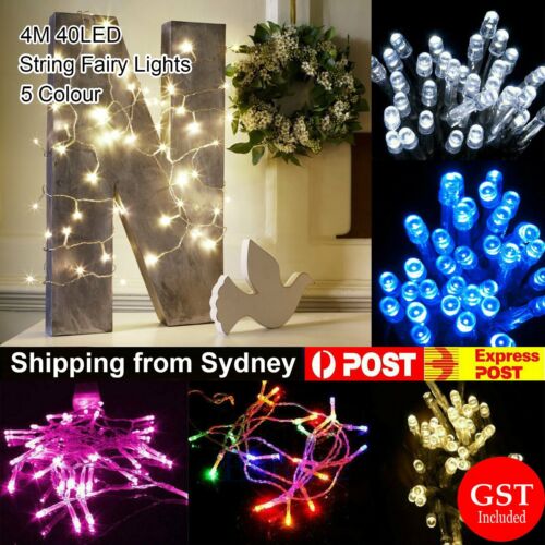 4M 40LED Battery Operated String Fairy Lights 5 Colours Party Wedding Christmas