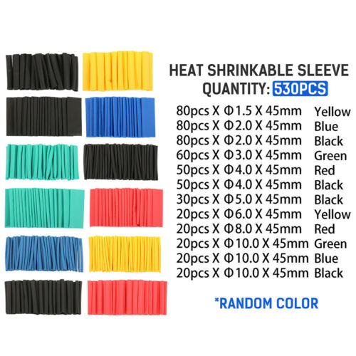 UP 530PCS Heat Shrink Tubing Tube Assortment Wire Cable Insulation Sleeving Kit