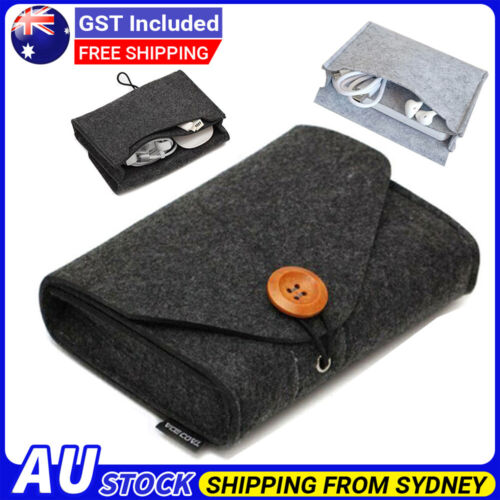 1PC New Felt Power Storage Bag For Mobile Phone Data Cable Travel Bag Pouch