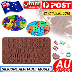 Happy Birthday Alphabet Number Silicone Mold Chocolate Cake Ice Jelly Tray Mould