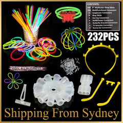 232X Mix Colour Glow Sticks Bracelets Glowsticks Set Bundle Glow In The DarK AUS