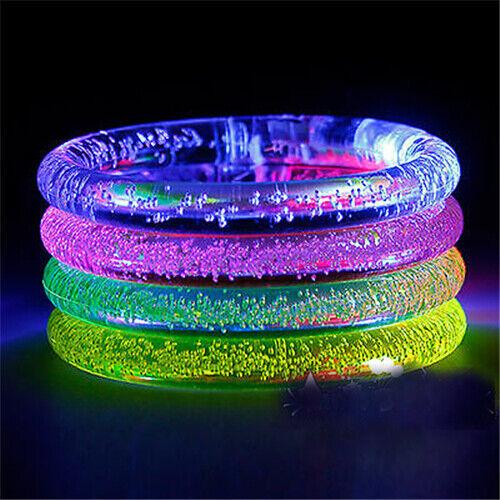 100x LED Bracelets Glow Bangle Light Up Wristbands Neon Bracelet for Kids Adults