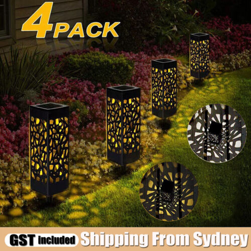 4X Solar Light Waterproof Garden Path Lamp Flickering Dancing Waterproof Lights