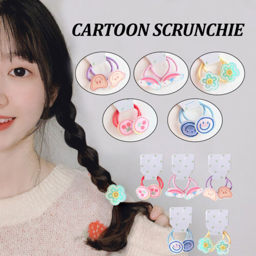 Cute Girls Hair Accessories Cartoon Scrunchie Childrens Elastic Hair Cord AU