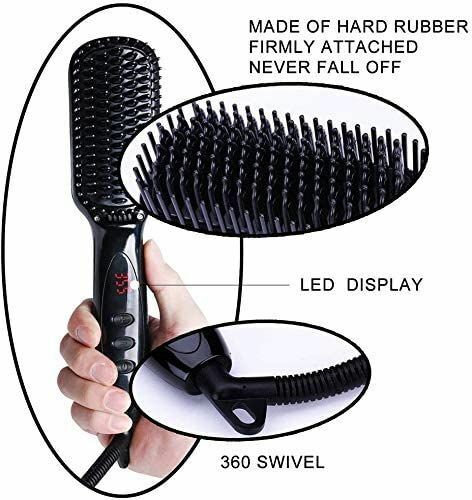 Hair Straightener Brush Ionic Ceramic Fast Comb  Heating Function and LED AU