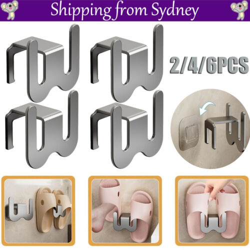 Wall Mounted Slippers Storage Rack Drying Shoe Hanger Rack Without Drill Holder