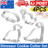 4Pcs Set Decorating Dinosaur/Animal Stainless Steel Cookie Cutter Party Mold