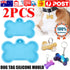 2pcs Dog Bone Keyring Silicone Mould ID Name Tag Keychain Resin Casting Mold AU