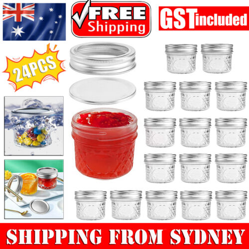 24PCS Glass Jars with Lid Small Food Candy Storage Mason Jam Bottle Containe NEW