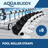 Aquabuddy Pool Cover Roller Attachment Straps Kit 8PCS for Swimming Solar Pool