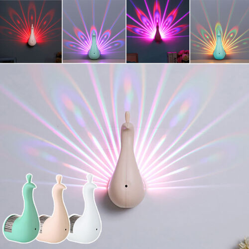 LED Home Decor wall lamp Peacock Projection Lamp Remote Control Night Light