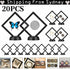 20 PCS Square 3D Floating Jewelry Coin Display Frame Holder Box Case with Stands