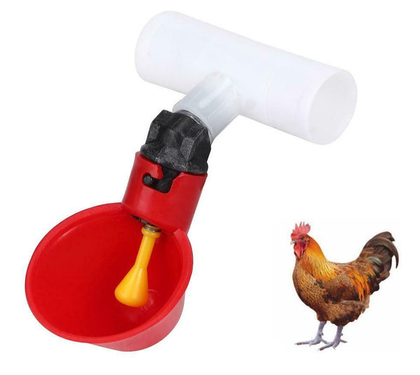 Poultry Chicken Automatic Drinker Cup Waterer Nipple Chook Bird Water Feeder - Lets Party