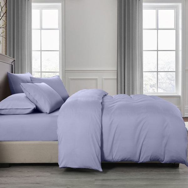 Royal Comfort Bamboo Cooling 2000TC Quilt Cover Set - Double-Lilac Grey - Lets Party