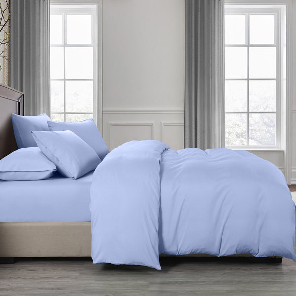 Royal Comfort Bamboo Cooling 2000TC Quilt Cover Set - King-Light Blue - Lets Party
